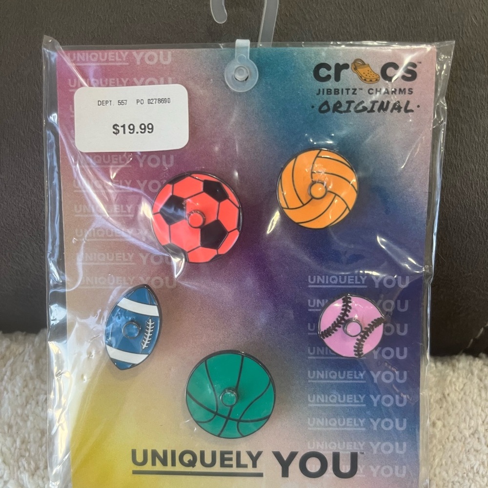 CROCS Jibbitz‎ Sports Charms - Red, Orange, Green, Pink, Blue